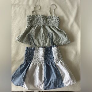 American Eagle XS Striped Babydoll Tanks